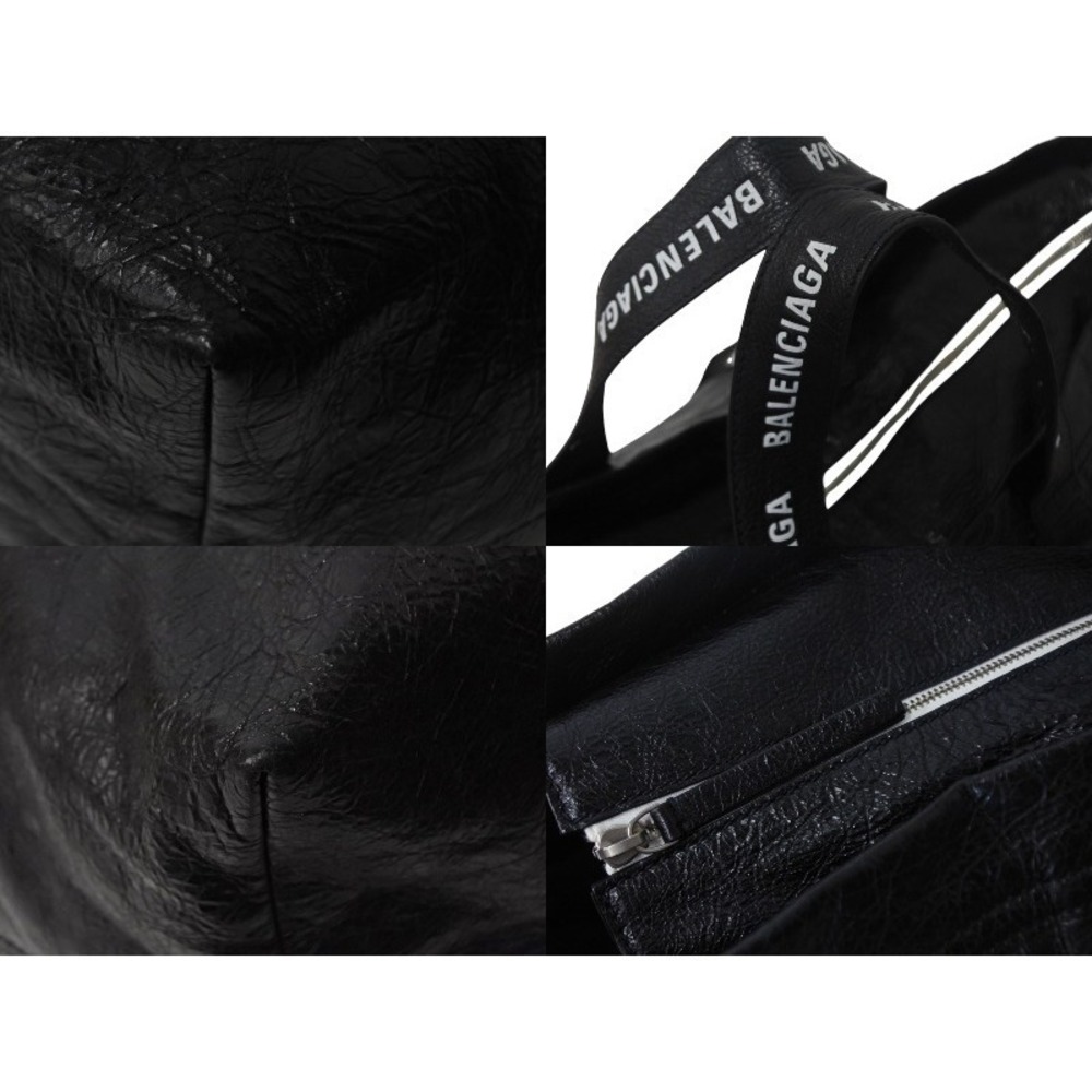BALENCIAGA Carry Shopper Tote Bag embossed leather black - Picture 9 of 10